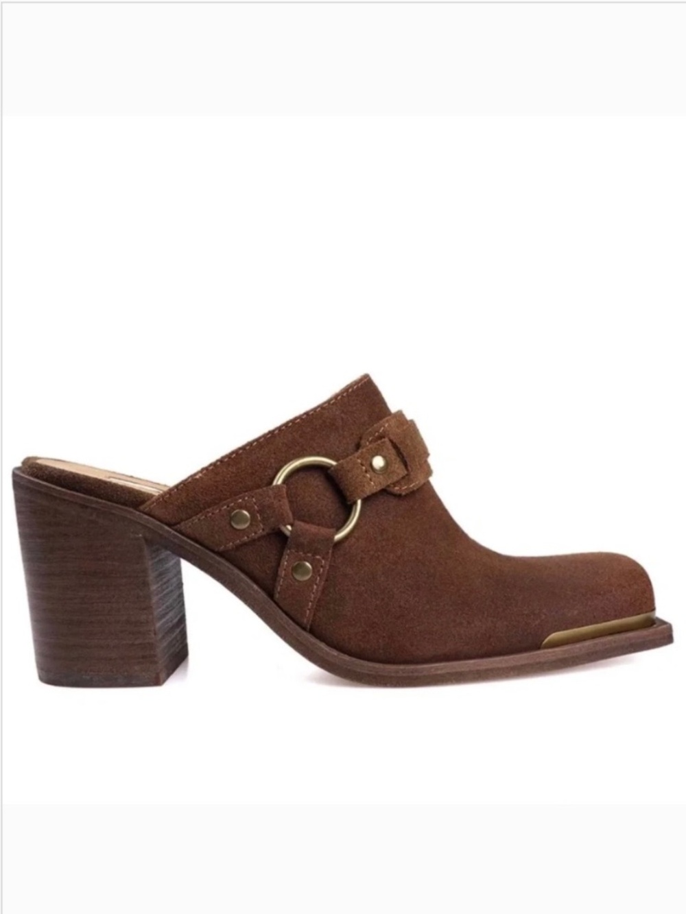 ZIGI Bretti Block Heel Leather Western Mule Cognac SZ 9